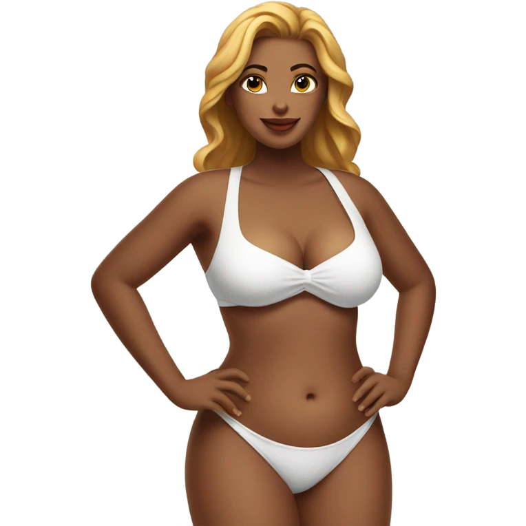 white curvy bikini lady emoji