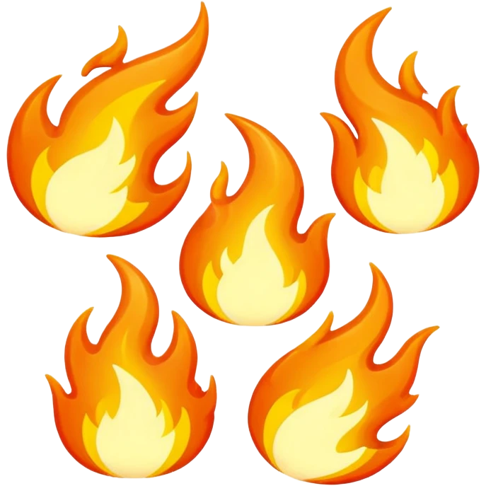 Flame illustrated in a playful and vibrant style, representing the fun and exciting aspects of the app firecrawl emoji