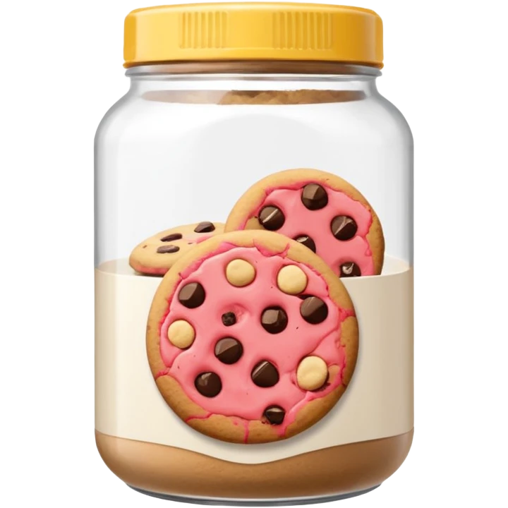 cookie protein powder jar labeled cookie picture icon emoji