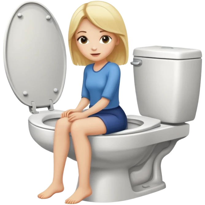 блондинка сидит на туалете emoji