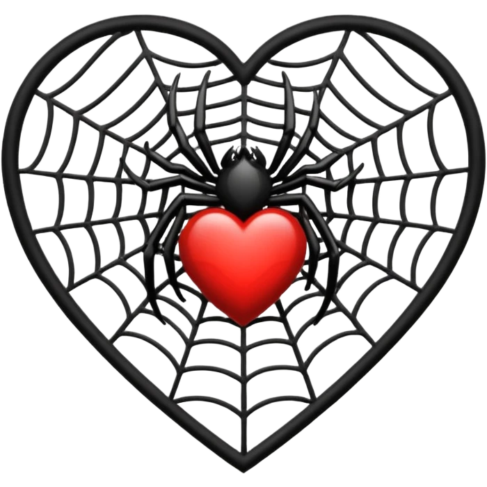 heart with gothic spiderweb emoji
