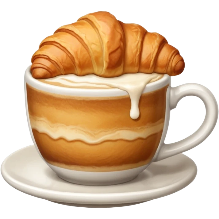 Croissant near cappuccino emoji