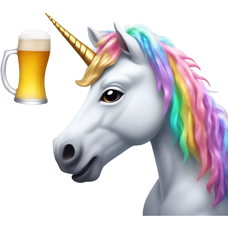 unicorn drinking beer emoji