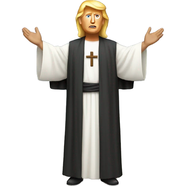 Donald Trump standing with jesus emoji