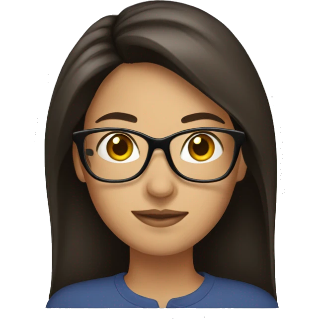 Brunette with glasses emoji