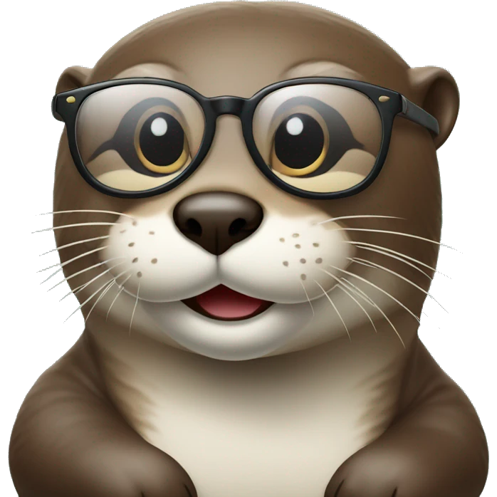 otter with glasses on eames lounge chair emoji