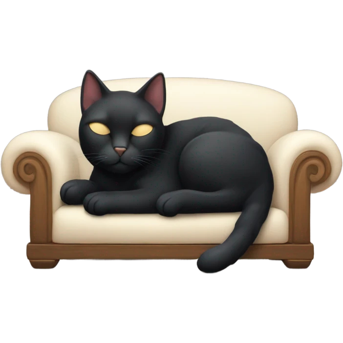Black cat laying down emoji