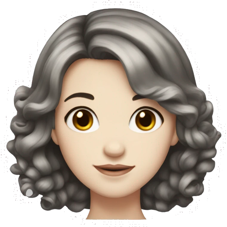 Girl coquette colored hair pale skin dark hair emoji