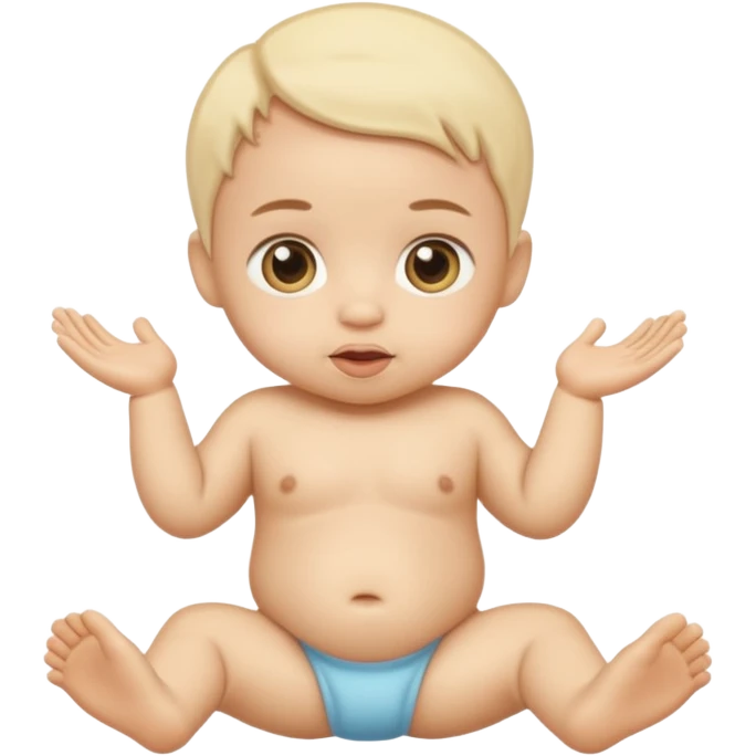 High resolution of   realistic full body baby distorted , no extra hybrid emoji