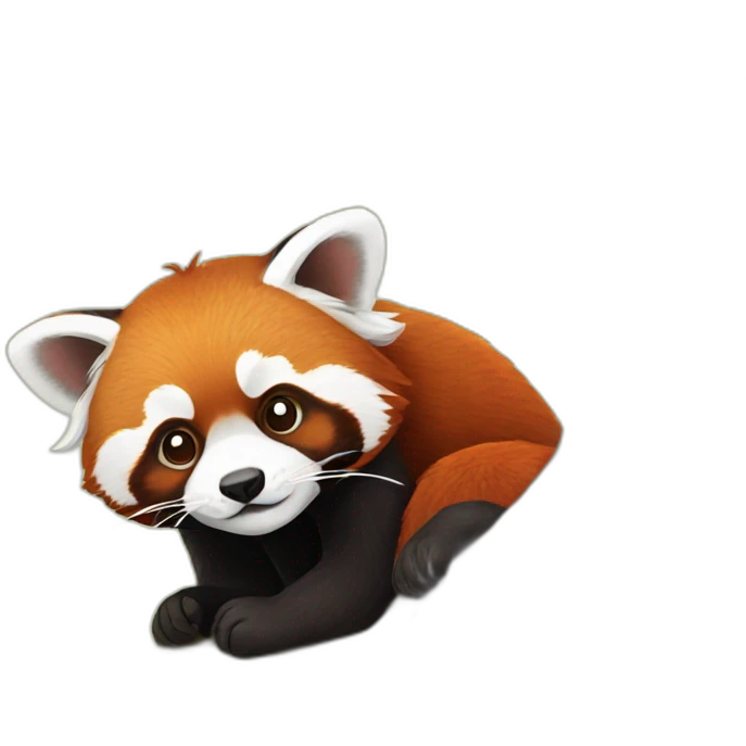Red Panda laying on a branch emoji