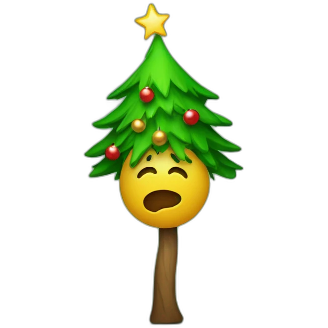 Xmas tree drunk on chrismas  emoji