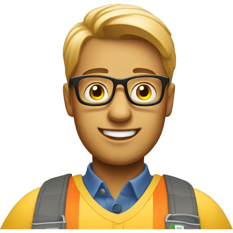 Ikea logistics worker, wearing glasses  emoji