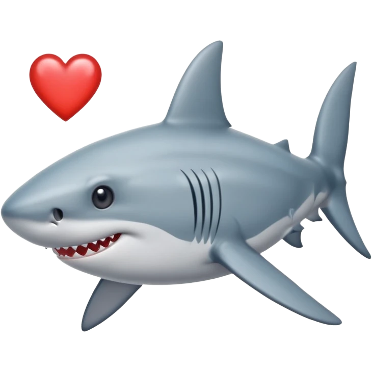 Tiburón con dos corazones en los ojos emoji