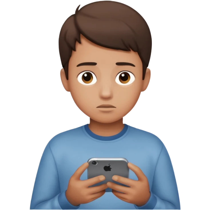 boy addicted to his Iphone emoji