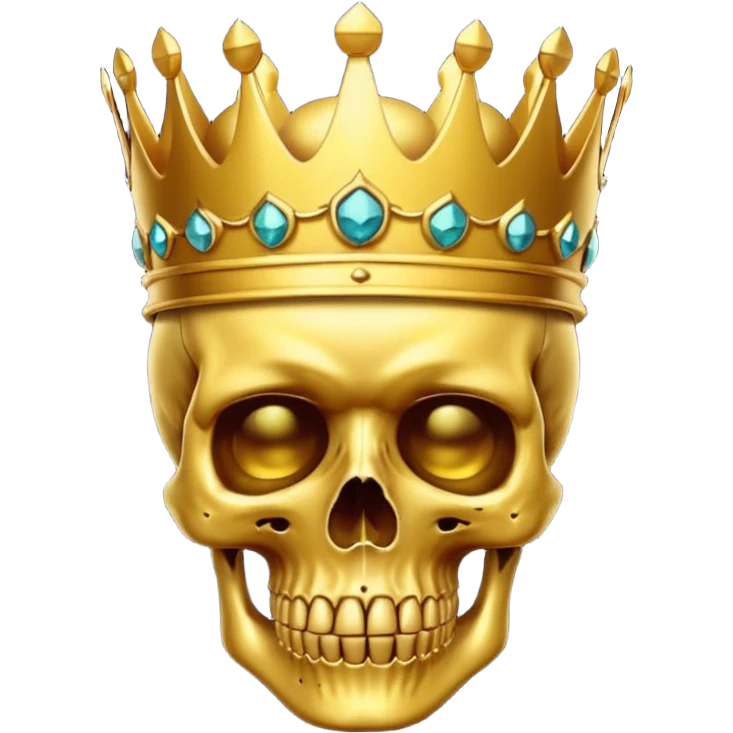 Golden skull with crown emoji