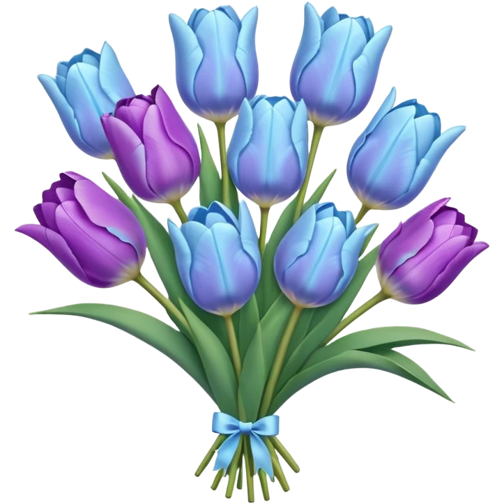 light blue and light purple tulip bouquet emoji