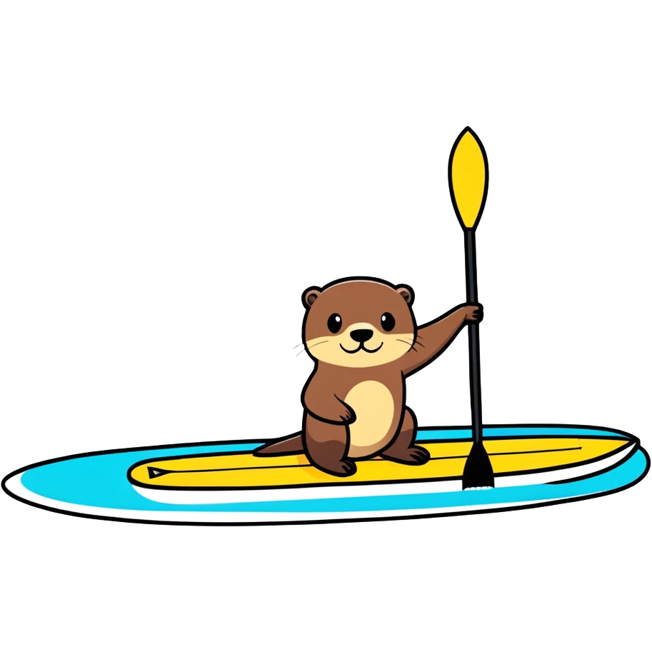 Otter paddle boarding  emoji