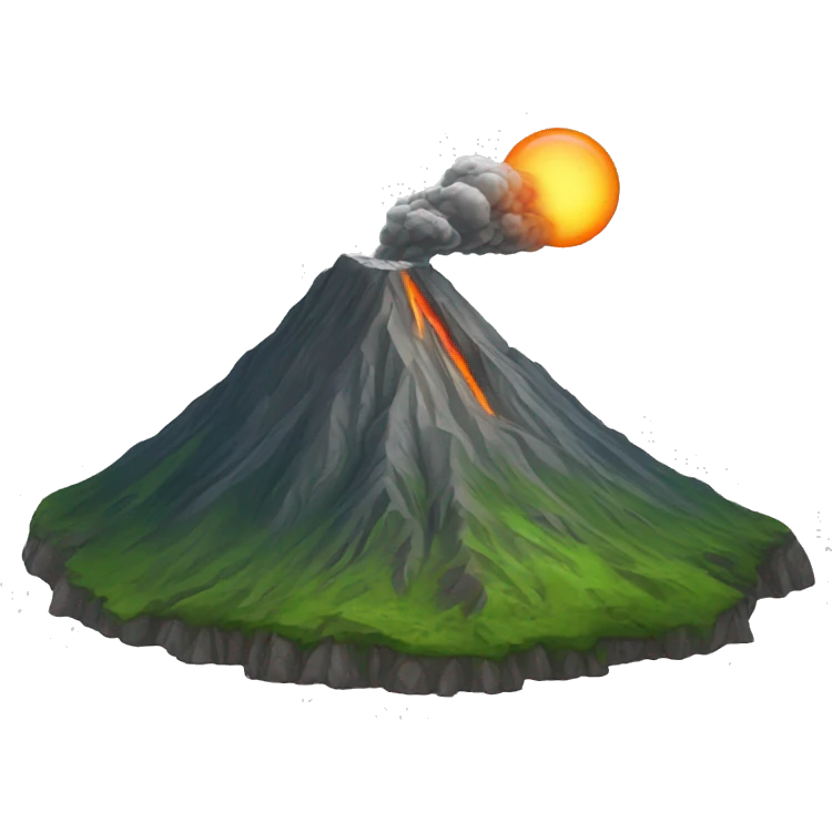 Une montagne en eruption emoji