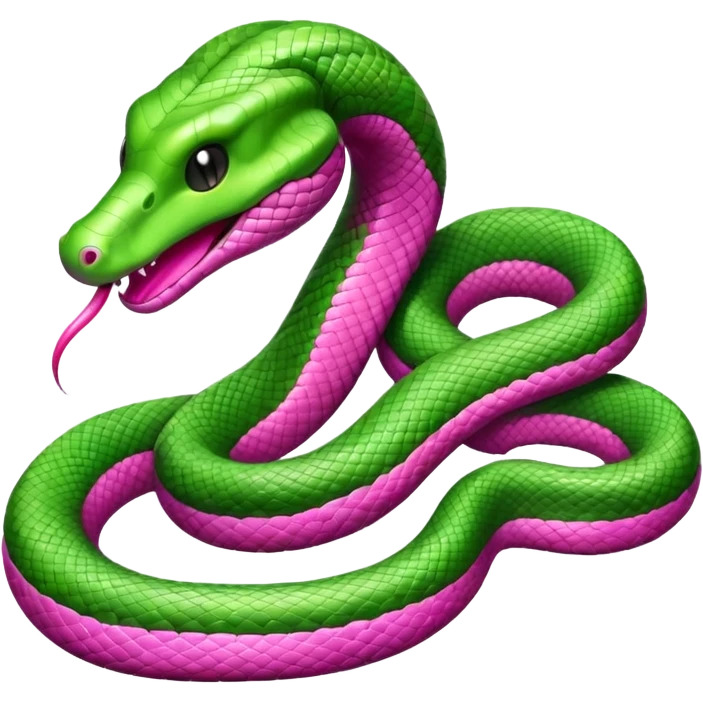 Serpiente con moño rosa emoji