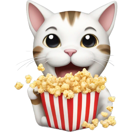 cat eating popcorn emoji