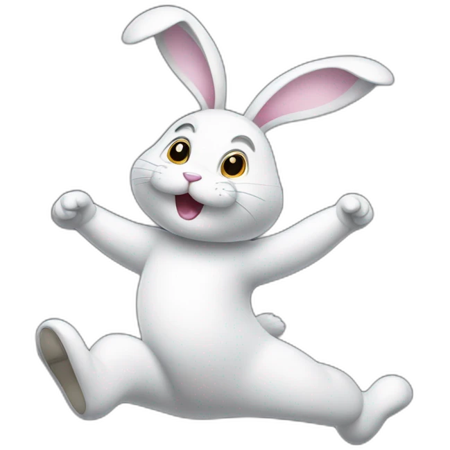 bunny dancing on dark cloud emoji