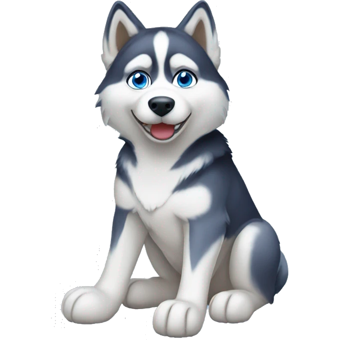 Husky with blue eyes sitting down  emoji