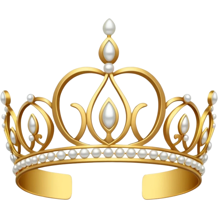 ornate gold tiara with pearls emoji