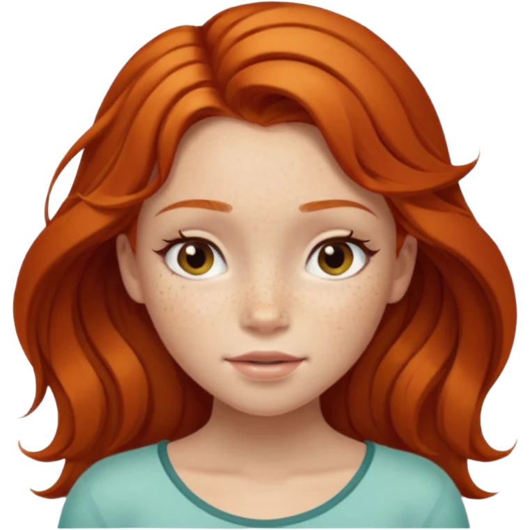A girl that is similar to Ariel but not so pretty with freckles and ginger hair emoji