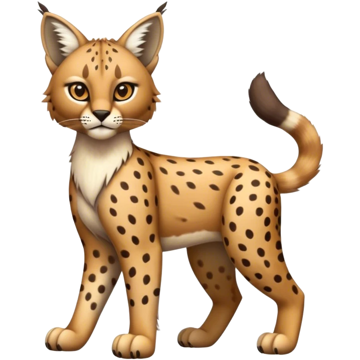 Cute cool bobcat-lynx-cheetah-caracal-animal-hybrid-Fakemon full body emoji
