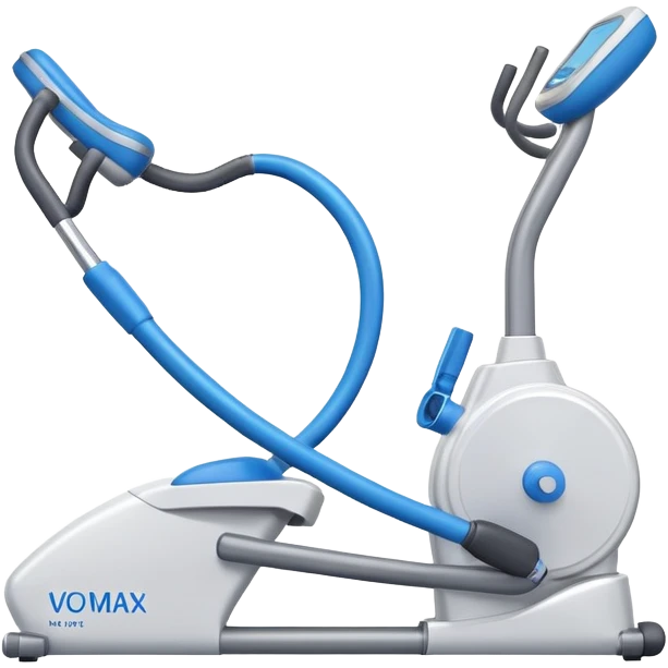 Simple blue VO2 max testing mouthpiece, exercise physiology equipment emoji