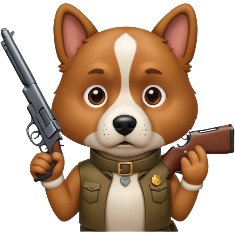 Dog with a gun emoji