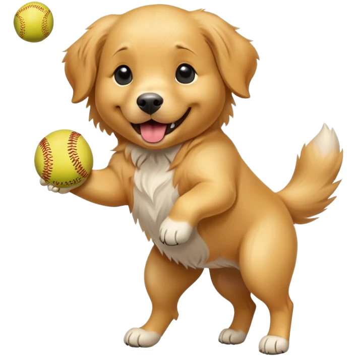 Dog playing softball emoji