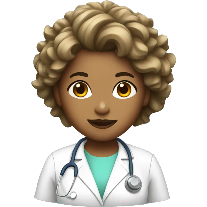 nurse with messy hair emoji