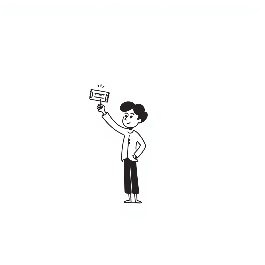 stickman holding a ticket in hand emoji