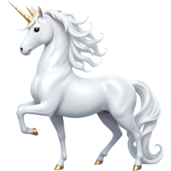 cinematic-beautiful-white-unicorn-full body-emoji,-poised-and-regal,-with-a-slender,-ethereal-form-draped-in-a-pristine-white-color,-a-flowing-mane-and-tail,-and-a-glistening,-spiraled-horn-that-radiates-pure-light,-simplified-yet-sharp-and-majestic, zoomed out to show a majestic unicorn emoji