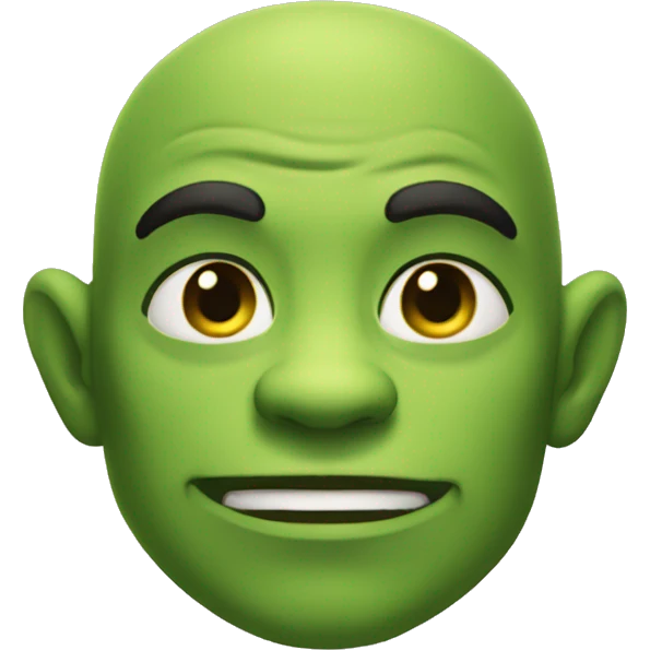 green half0orc face calm smile emoji