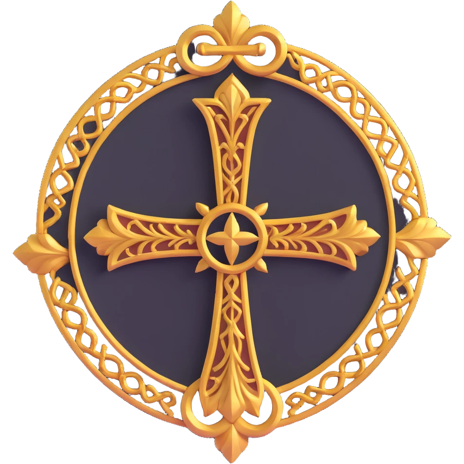 sacred saint emblem with ornate design emoji