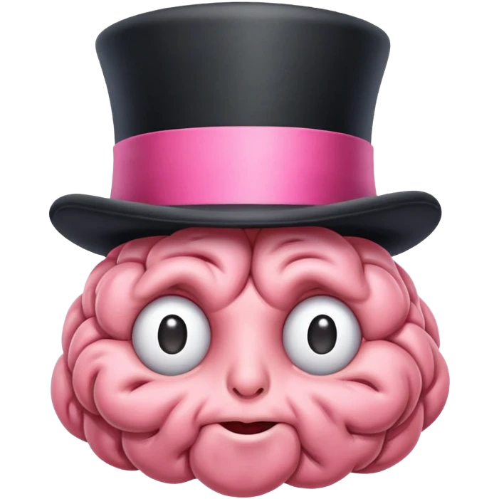Brain wearing a top hat  emoji