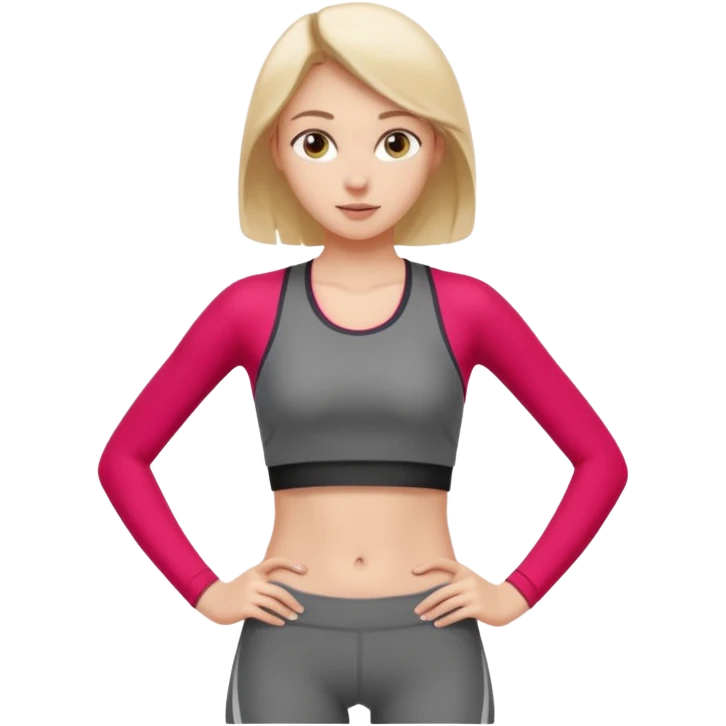 готова бігти, руки в боки, дівчинка emoji