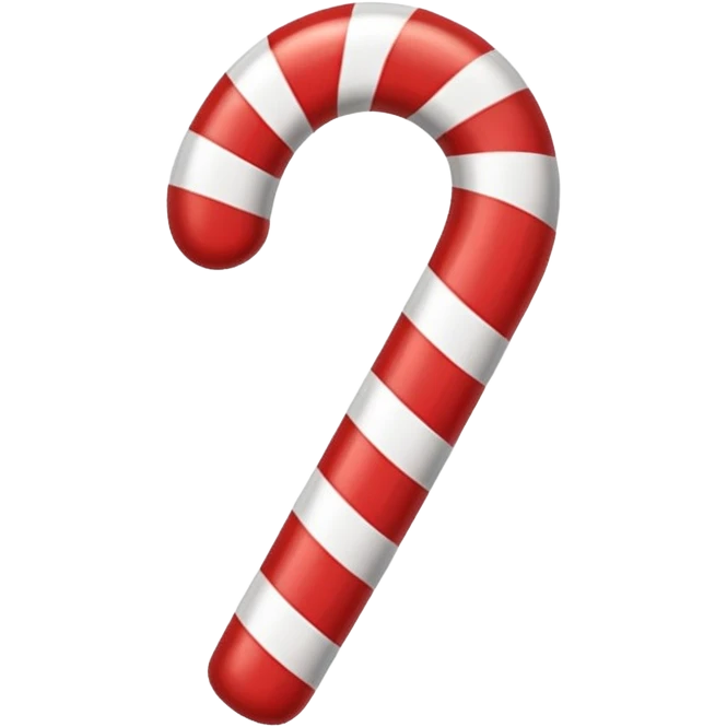 un baston de caramelo de navidad rojo con blanco emoji