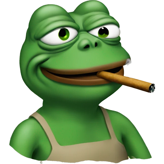 pepe frog smoking emoji