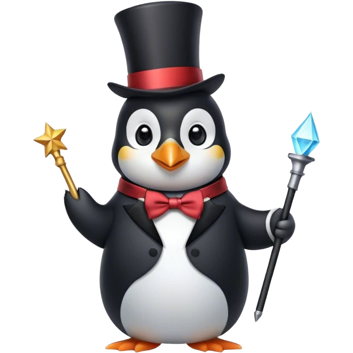Penguin magician  emoji