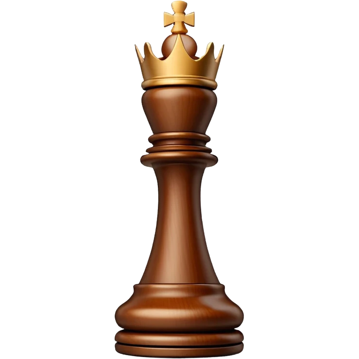 white king wooden chess pieces emoji