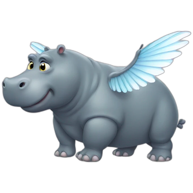 hippo with wing emoji