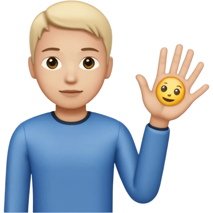 person holding hands with android, emoji style, simple background emoji