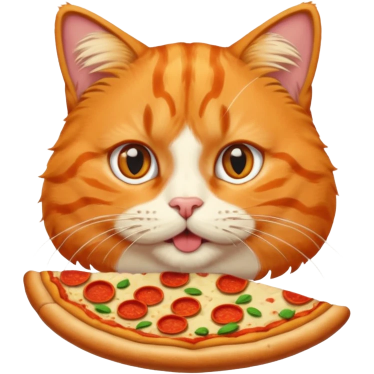 orange cat eating pizza  emoji