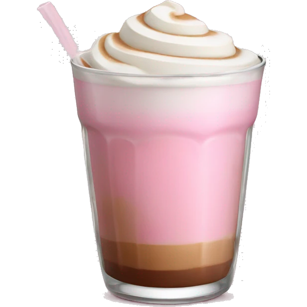 glass of pink latte macchiato  emoji