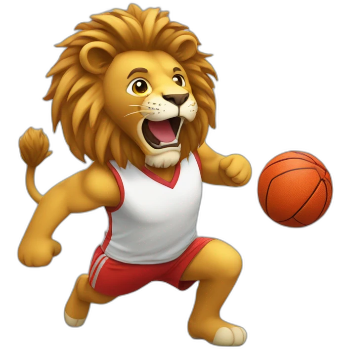 Lion qui joue au handball  emoji