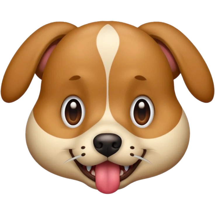 the dog sits at full height with a frightened face emoji