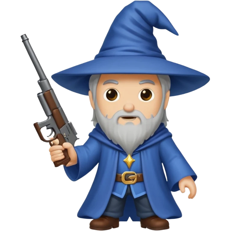 A wizard 🧙 holding a gun 🔫 emoji
